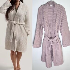 Parachute Waffle Robe 100% Cotton Pale Mauve Pink Softly Textured Bathrobe Sz M